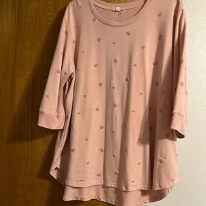 Polyester blend jersey 3/4 sleeve top